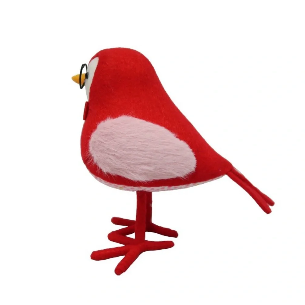 Target Fabric Valentine's Day Bird Figurine with Heart Shaped Glasses